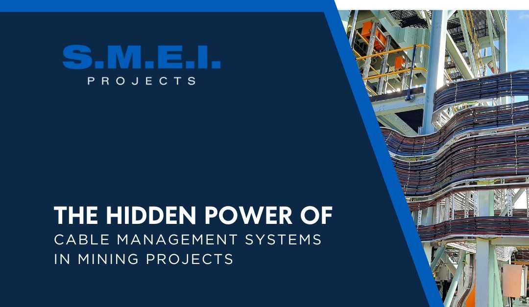 Cable management mining infrastructure showing structured routing and control of electrical and instrumentation cables in an industrial processing plant.
